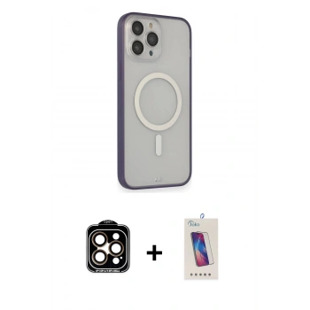MARSİLYAN™- iPhone 14 Pro Max Kılıf Siluet Işık Koleksiyonu - Siyah Joko 5D Cam + PVD Metal Kamera Lens - TU