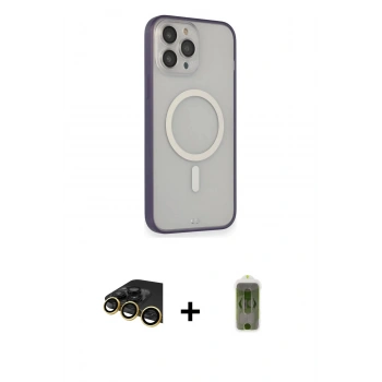 MARSİLYAN™- iPhone 14 Pro Max Kılıf Siluet Işık Koleksiyonu - Siyah Joko Magic 5D Hayalet Cam + Raze Metal Kamera Lens - GD