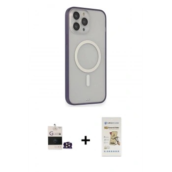 MARSİLYAN™- iPhone 14 Pro Max Kılıf Siluet Işık Koleksiyonu - Siyah Mat Seramik Nano Ekran Koruyucu + Bilvis Titan Kamera Lens - GD