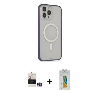 MARSİLYAN™- iPhone 14 Pro Max Kılıf Siluet Işık Koleksiyonu - Siyah Polymer Nano Ekran Koruyucu + Bilvis Titan Kamera Lens - GS