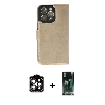 MARSİLYAN™- iPhone 14 Pro Max Kılıf Siluet Işık Serisi - Şeffaf 360 Full Body Arka Koruyucu + PVD Metal Kamera Lens - TU
