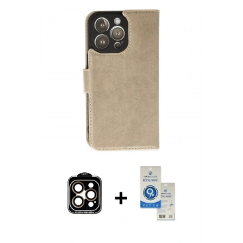 MARSİLYAN™- iPhone 14 Pro Max Kılıf Siluet Işık Serisi - Şeffaf Royal Nano Ekran Koruyucu + PVD Metal Kamera Lens - TU