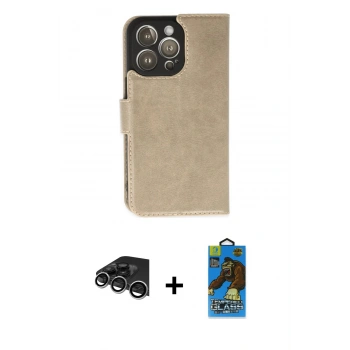 MARSİLYAN™- iPhone 14 Pro Max Kılıf Siluet Işık Serisi - Siyah 18D Cam Ekran Koruyucu + Raze Metal Kamera Lens - GS