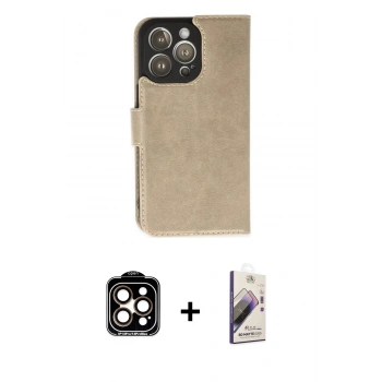 MARSİLYAN™- iPhone 14 Pro Max Kılıf Siluet Işık Serisi - Siyah Bilvis 3D Mat Cam Ekran Koruyucu + PVD Metal Kamera Lens - TU