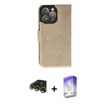 MARSİLYAN™- iPhone 14 Pro Max Kılıf Siluet Işık Serisi - Siyah Bilvis 5in1 3D Magic Cam Ekran Koruyucu + Raze Metal Kamera Lens - GD