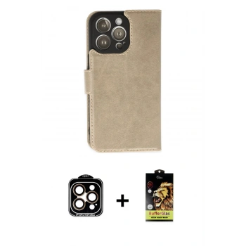 MARSİLYAN™- iPhone 14 Pro Max Kılıf Siluet Işık Serisi - Siyah Buffer Cam Ekran Koruyucu + PVD Metal Kamera Lens - TU
