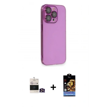 MARSİLYAN™- iPhone 14 Pro Max Kılıf Siluet Minimal Özel Seri - Siyah Buffer Hayalet Cam Ekran Koruyucu + Bilvis Titan Kamera Lens - GD