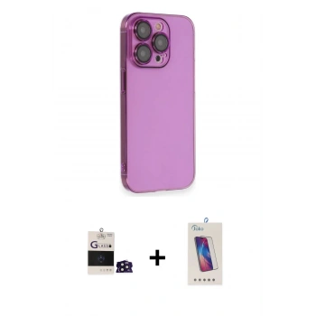 MARSİLYAN™- iPhone 14 Pro Max Kılıf Siluet Minimal Özel Seri - Siyah Joko 5D Cam + Bilvis Titan Kamera Lens - DNMR