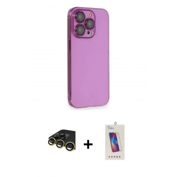 MARSİLYAN™- iPhone 14 Pro Max Kılıf Siluet Minimal Özel Seri - Siyah Joko 5D Cam + Raze Metal Kamera Lens - GD