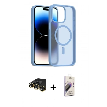 MARSİLYAN™- iPhone 14 Pro Max Kılıf Siluet Minimal Prime - Siyah Bilvis 3D Mat Cam Ekran Koruyucu + Raze Metal Kamera Lens - GD