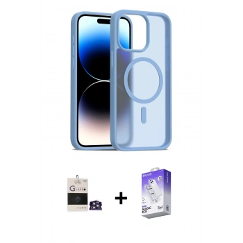 MARSİLYAN™- iPhone 14 Pro Max Kılıf Siluet Minimal Prime - Siyah Bilvis 5in1 3D Magic Cam Ekran Koruyucu + Bilvis Titan Kamera Lens - GS
