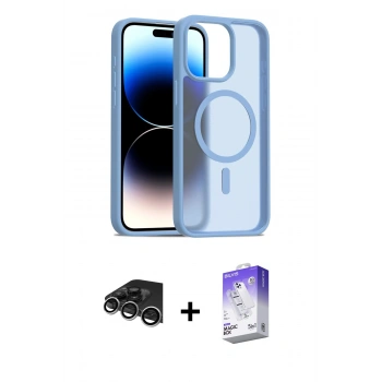 MARSİLYAN™- iPhone 14 Pro Max Kılıf Siluet Minimal Prime - Siyah Bilvis 5in1 3D Magic Cam Ekran Koruyucu + Raze Metal Kamera Lens - GS