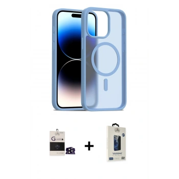MARSİLYAN™- iPhone 14 Pro Max Kılıf Siluet Minimal Prime - Siyah Bilvis Hayalet Cam Ekran Koruyucu + Bilvis Titan Kamera Lens - SH