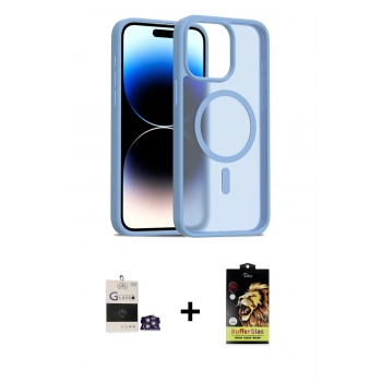 MARSİLYAN™- iPhone 14 Pro Max Kılıf Siluet Minimal Prime - Siyah Buffer Cam Ekran Koruyucu + Bilvis Titan Kamera Lens - GS