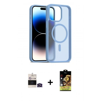 MARSİLYAN™- iPhone 14 Pro Max Kılıf Siluet Minimal Prime - Siyah Buffer Cam Ekran Koruyucu + Bilvis Titan Kamera Lens - DNMR