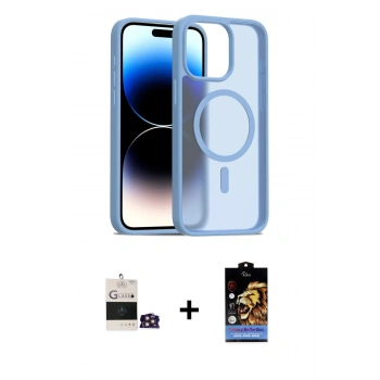 MARSİLYAN™- iPhone 14 Pro Max Kılıf Siluet Minimal Prime - Siyah Buffer Hayalet Cam Ekran Koruyucu + Bilvis Titan Kamera Lens - GD