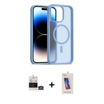 MARSİLYAN™- iPhone 14 Pro Max Kılıf Siluet Minimal Prime - Siyah Joko 5D Cam + Bilvis Titan Kamera Lens - GS
