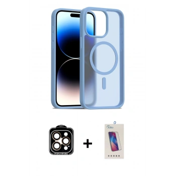 MARSİLYAN™- iPhone 14 Pro Max Kılıf Siluet Minimal Prime - Siyah Joko 5D Cam + PVD Metal Kamera Lens - TU