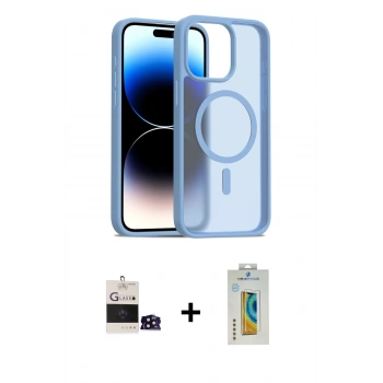 MARSİLYAN™- iPhone 14 Pro Max Kılıf Siluet Minimal Prime - Siyah Polymer Nano Ekran Koruyucu + Bilvis Titan Kamera Lens - SH