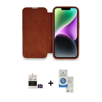 MARSİLYAN™- iPhone 14 Pro Max Kılıf Siluet Minimal Serisi - Şeffaf Royal Nano Ekran Koruyucu + Bilvis Titan Kamera Lens - GD
