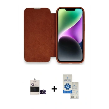 MARSİLYAN™- iPhone 14 Pro Max Kılıf Siluet Minimal Serisi - Şeffaf Royal Nano Ekran Koruyucu + Bilvis Titan Kamera Lens - SH
