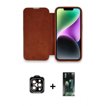MARSİLYAN™- iPhone 14 Pro Max Kılıf Siluet Minimal Serisi - Siyah 360 Mat Full Body Arka Koruyucu + PVD Metal Kamera Lens - TU