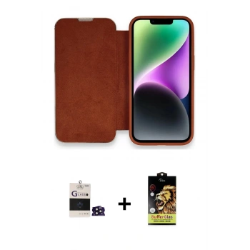 MARSİLYAN™- iPhone 14 Pro Max Kılıf Siluet Minimal Serisi - Siyah Buffer Cam Ekran Koruyucu + Bilvis Titan Kamera Lens - DNMR