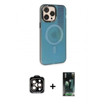 MARSİLYAN™- iPhone 14 Pro Max Kılıf Siluet Modern Koleksiyonu - Şeffaf 360 Full Body Arka Koruyucu + PVD Metal Kamera Lens - TU