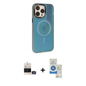 MARSİLYAN™- iPhone 14 Pro Max Kılıf Siluet Modern Koleksiyonu - Şeffaf Royal Nano Ekran Koruyucu + Bilvis Titan Kamera Lens - GD
