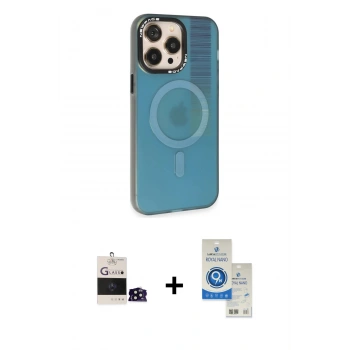 MARSİLYAN™- iPhone 14 Pro Max Kılıf Siluet Modern Koleksiyonu - Şeffaf Royal Nano Ekran Koruyucu + Bilvis Titan Kamera Lens - SH