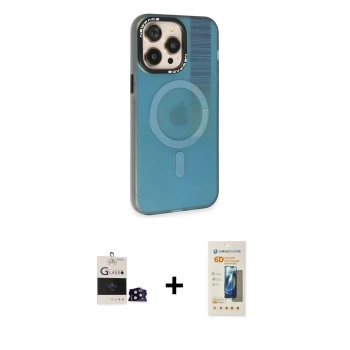 MARSİLYAN™- iPhone 14 Pro Max Kılıf Siluet Modern Koleksiyonu - Siyah 6D Mat Seramik Hayalet Nano Ekran Koruyucu + Bilvis Titan Kamera Lens - SH