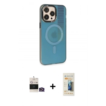 MARSİLYAN™- iPhone 14 Pro Max Kılıf Siluet Modern Koleksiyonu - Siyah 6D Mat Seramik Hayalet Nano Ekran Koruyucu + Bilvis Titan Kamera Lens - GD