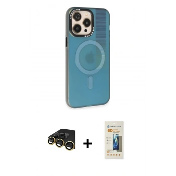 MARSİLYAN™- iPhone 14 Pro Max Kılıf Siluet Modern Koleksiyonu - Siyah 6D Mat Seramik Hayalet Nano Ekran Koruyucu + Raze Metal Kamera Lens - GD