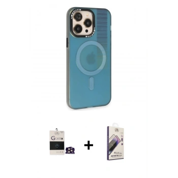 MARSİLYAN™- iPhone 14 Pro Max Kılıf Siluet Modern Koleksiyonu - Siyah Bilvis 3D Mat Cam Ekran Koruyucu + Bilvis Titan Kamera Lens - GD