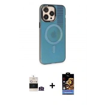 MARSİLYAN™- iPhone 14 Pro Max Kılıf Siluet Modern Koleksiyonu - Siyah Buffer Hayalet Cam Ekran Koruyucu + Bilvis Titan Kamera Lens - GD