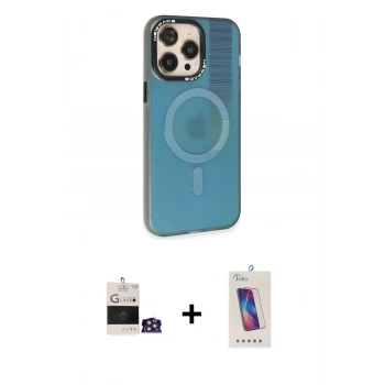 MARSİLYAN™- iPhone 14 Pro Max Kılıf Siluet Modern Koleksiyonu - Siyah Joko 5D Cam + Bilvis Titan Kamera Lens - GS
