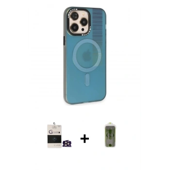 MARSİLYAN™- iPhone 14 Pro Max Kılıf Siluet Modern Koleksiyonu - Siyah Joko Magic 5D Hayalet Cam + Bilvis Titan Kamera Lens - GD