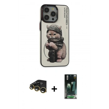 MARSİLYAN™- iPhone 14 Pro Max Kılıf Siluet Modern Özel Seri - Şeffaf 360 Full Body Arka Koruyucu + Raze Metal Kamera Lens - GD
