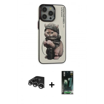 MARSİLYAN™- iPhone 14 Pro Max Kılıf Siluet Modern Özel Seri - Şeffaf 360 Full Body Arka Koruyucu + Raze Metal Kamera Lens - GS