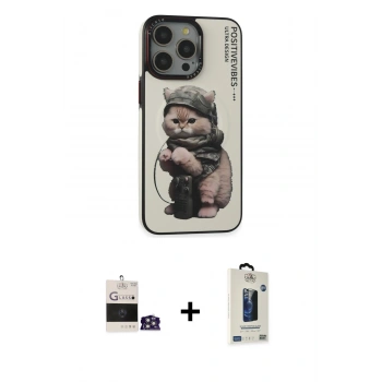 MARSİLYAN™- iPhone 14 Pro Max Kılıf Siluet Modern Özel Seri - Siyah Bilvis Hayalet Cam Ekran Koruyucu + Bilvis Titan Kamera Lens - GS