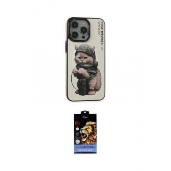 MARSİLYAN™- iPhone 14 Pro Max Kılıf Siluet Modern Özel Seri - Siyah Buffer Hayalet Cam Ekran Koruyucu