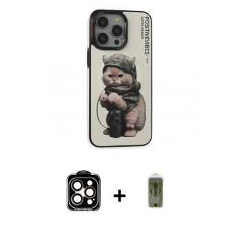 MARSİLYAN™- iPhone 14 Pro Max Kılıf Siluet Modern Özel Seri - Siyah Joko Magic 5D Hayalet Cam + PVD Metal Kamera Lens - TU