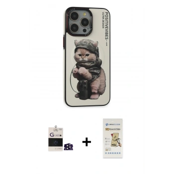 MARSİLYAN™- iPhone 14 Pro Max Kılıf Siluet Modern Özel Seri - Siyah Mat Seramik Nano Ekran Koruyucu + Bilvis Titan Kamera Lens - DNMR