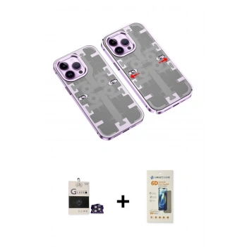 MARSİLYAN™- iPhone 14 Pro Max Kılıf Ufuk Doku Prime - Siyah 6D Mat Seramik Hayalet Nano Ekran Koruyucu + Bilvis Titan Kamera Lens - GS