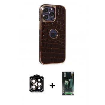 MARSİLYAN™- iPhone 14 Pro Max Kılıf Ufuk Form Prime - Şeffaf 360 Full Body Arka Koruyucu + PVD Metal Kamera Lens - TU