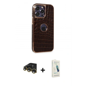 MARSİLYAN™- iPhone 14 Pro Max Kılıf Ufuk Form Prime - Şeffaf Pasifik Cam Ekran Koruyucu + Raze Metal Kamera Lens - GD
