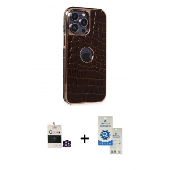 MARSİLYAN™- iPhone 14 Pro Max Kılıf Ufuk Form Prime - Şeffaf Royal Nano Ekran Koruyucu + Bilvis Titan Kamera Lens - GD