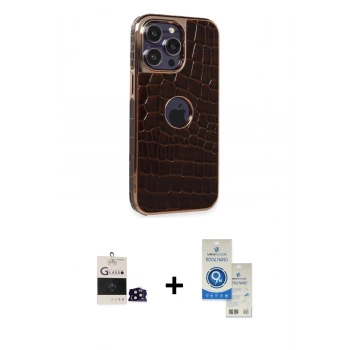 MARSİLYAN™- iPhone 14 Pro Max Kılıf Ufuk Form Prime - Şeffaf Royal Nano Ekran Koruyucu + Bilvis Titan Kamera Lens - SH