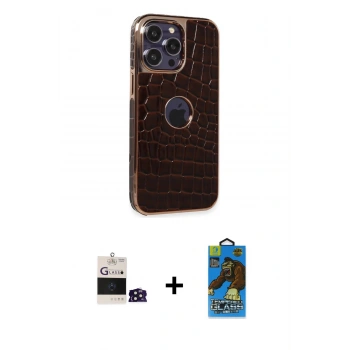 MARSİLYAN™- iPhone 14 Pro Max Kılıf Ufuk Form Prime - Siyah 18D Cam Ekran Koruyucu + Bilvis Titan Kamera Lens - DNMR