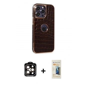 MARSİLYAN™- iPhone 14 Pro Max Kılıf Ufuk Form Prime - Siyah 6D Mat Seramik Hayalet Nano Ekran Koruyucu + PVD Metal Kamera Lens - TU